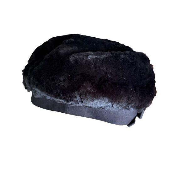 Vintage‎ Faux Fur Pillbox Hat Bow Union Made 1950's/60's Glam Aubrey Hepburn - Picture 4 of 8
